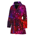 Purple Dark Galaxy Space Print Women's Bathrobe
