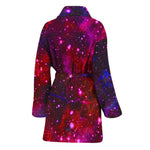 Purple Dark Galaxy Space Print Women's Bathrobe
