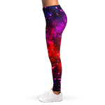 Purple Dark Galaxy Space Print Women's Leggings
