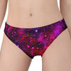 Purple Dark Galaxy Space Print Women's Panties