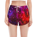 Purple Dark Galaxy Space Print Women's Split Running Shorts