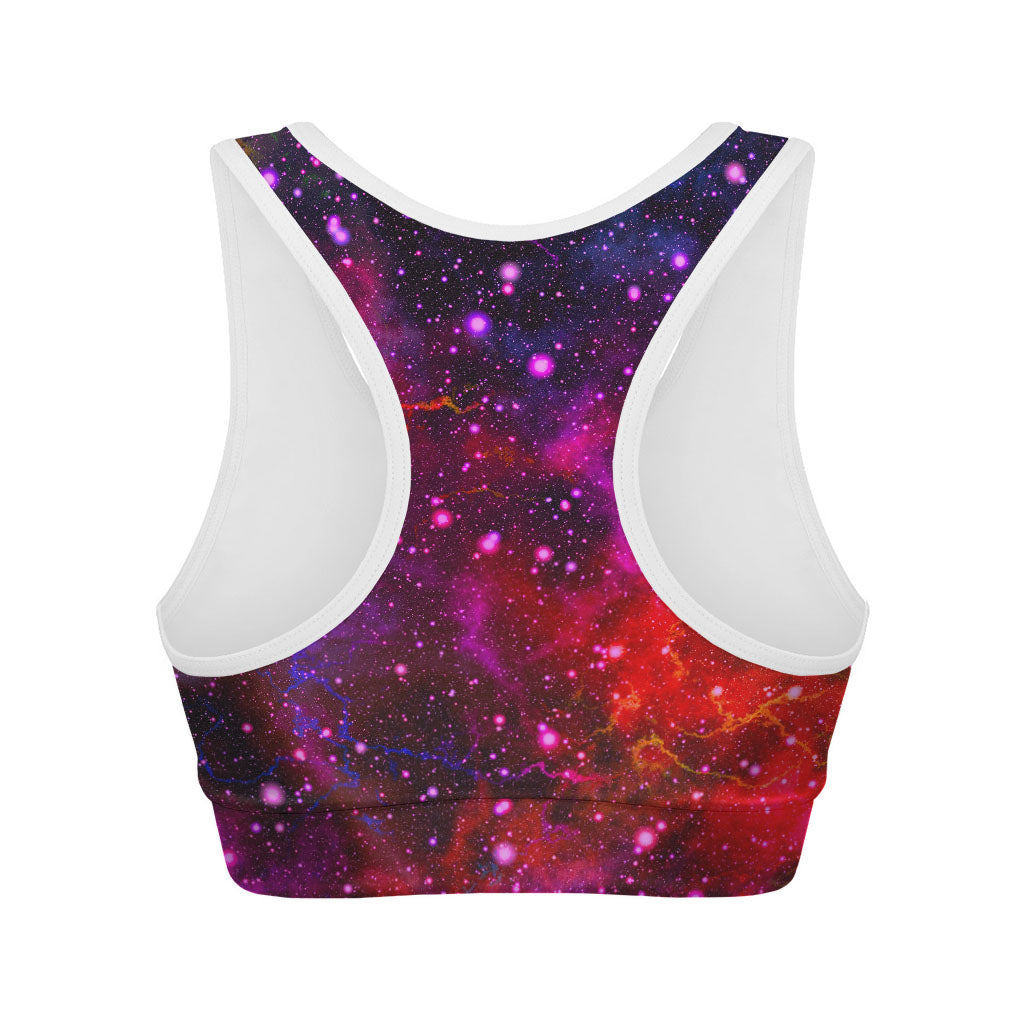 Purple Dark Galaxy Space Print Women's Sports Bra