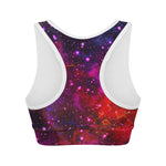 Purple Dark Galaxy Space Print Women's Sports Bra