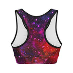 Purple Dark Galaxy Space Print Women's Sports Bra