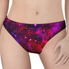 Purple Dark Galaxy Space Print Women's Thong