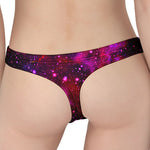 Purple Dark Galaxy Space Print Women's Thong