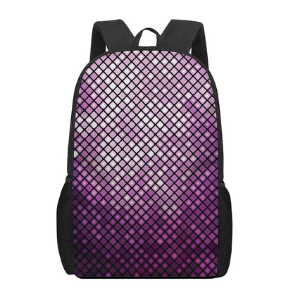 Purple Disco Lights Pattern Print 17 Inch Backpack