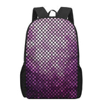 Purple Disco Lights Pattern Print 17 Inch Backpack