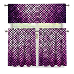 Purple Disco Lights Pattern Print 3 Piece Kitchen Curtains