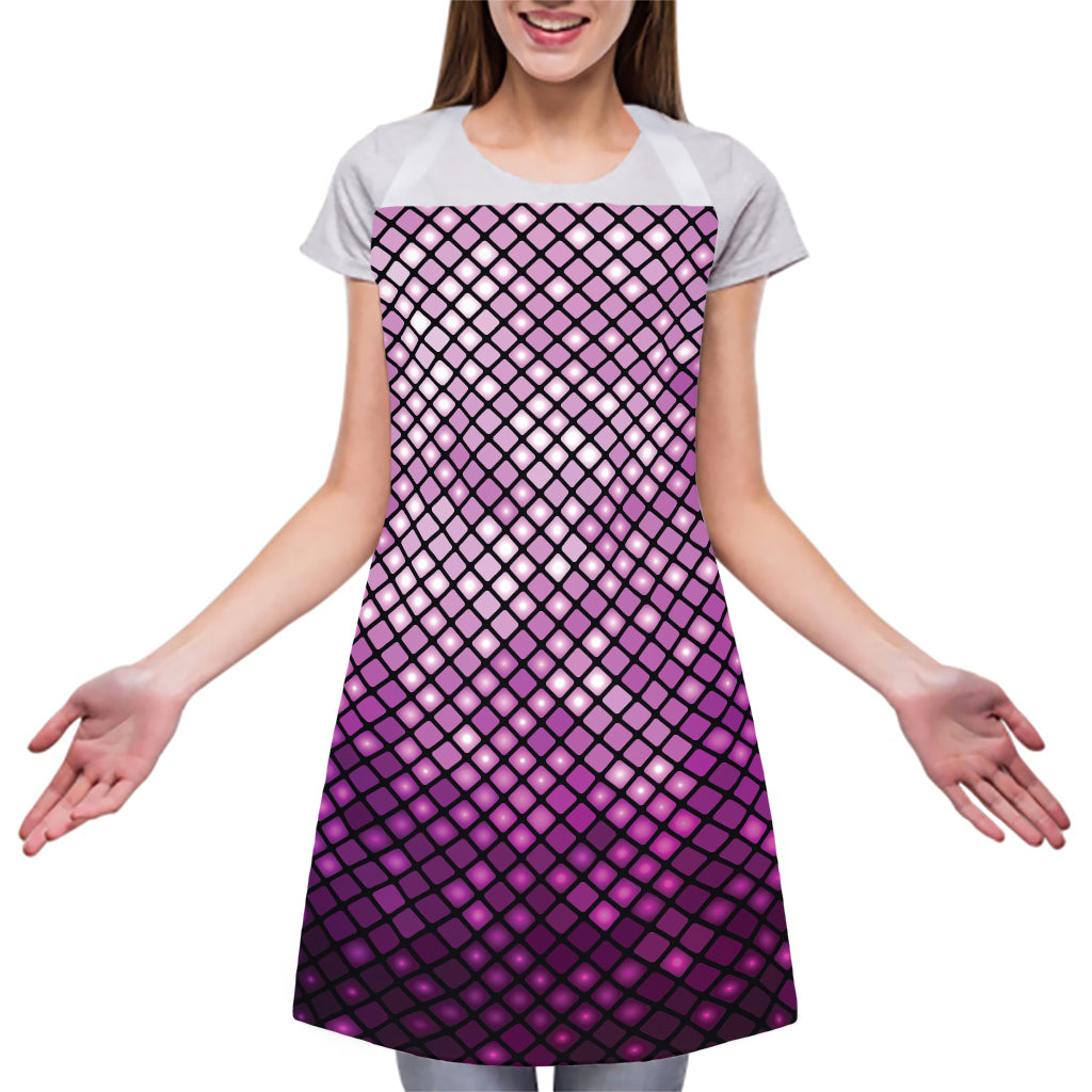 Purple Disco Lights Pattern Print Adjustable Apron