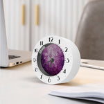 Purple Disco Lights Pattern Print Alarm Clock