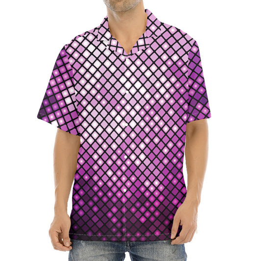 Purple Disco Lights Pattern Print Aloha Shirt