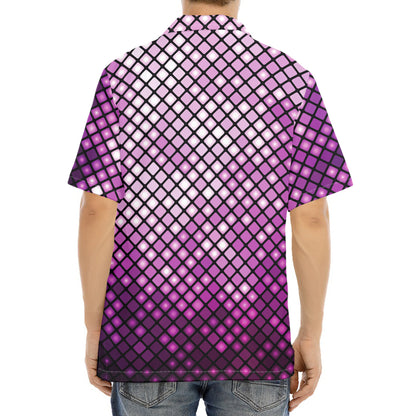 Purple Disco Lights Pattern Print Aloha Shirt