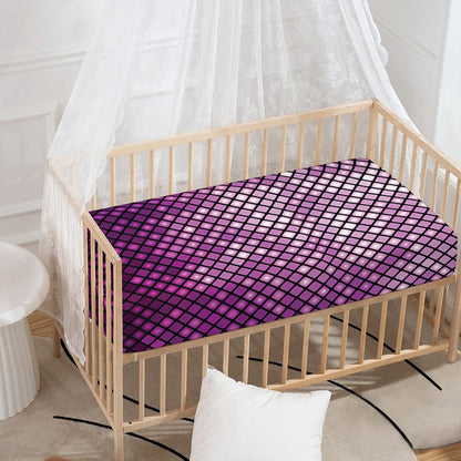 Purple Disco Lights Pattern Print Baby Crib Sheet