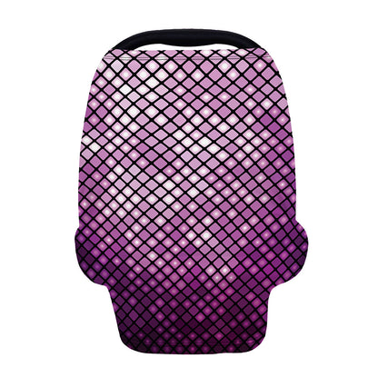 Purple Disco Lights Pattern Print Baby Seat Cover