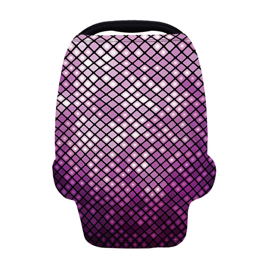 Purple Disco Lights Pattern Print Baby Seat Cover