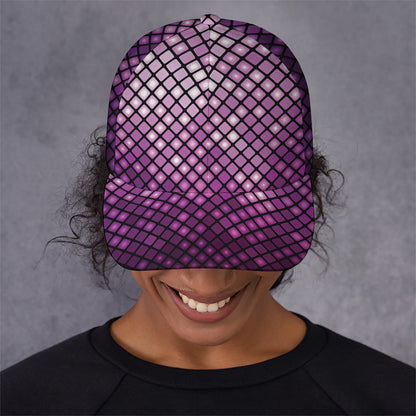 Purple Disco Lights Pattern Print Baseball Cap