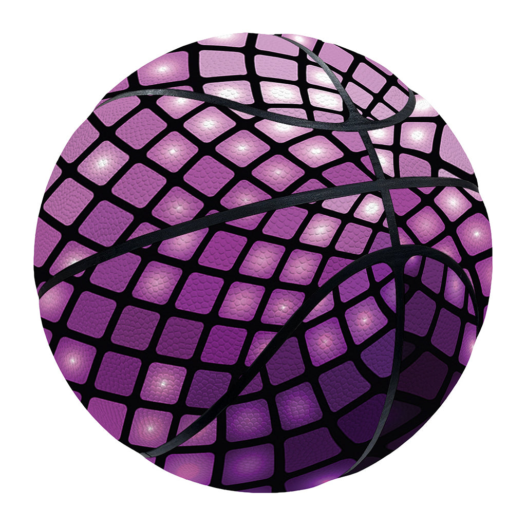 Purple Disco Lights Pattern Print Basketball