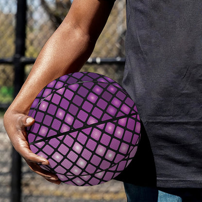 Purple Disco Lights Pattern Print Basketball