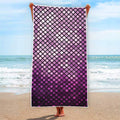 Purple Disco Lights Pattern Print Beach Towel