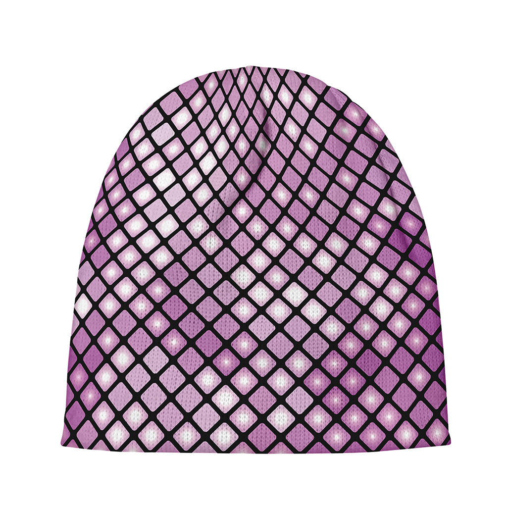 Purple Disco Lights Pattern Print Beanie