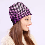 Purple Disco Lights Pattern Print Beanie