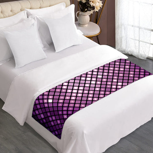 Purple Disco Lights Pattern Print Bed Runner