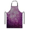 Purple Disco Lights Pattern Print Bib Apron With Pocket