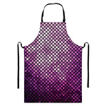 Purple Disco Lights Pattern Print Bib Apron With Pocket