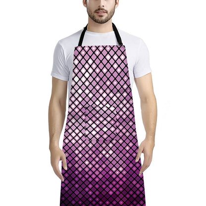 Purple Disco Lights Pattern Print Bib Apron With Pocket