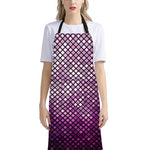 Purple Disco Lights Pattern Print Bib Apron With Pocket