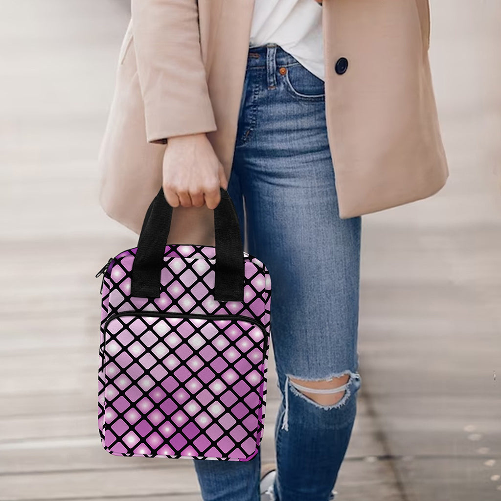Purple Disco Lights Pattern Print Bible Tote Bag