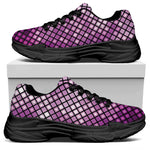 Purple Disco Lights Pattern Print Black Chunky Shoes