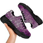 Purple Disco Lights Pattern Print Black Chunky Shoes