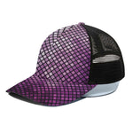 Purple Disco Lights Pattern Print Black Mesh Trucker Cap