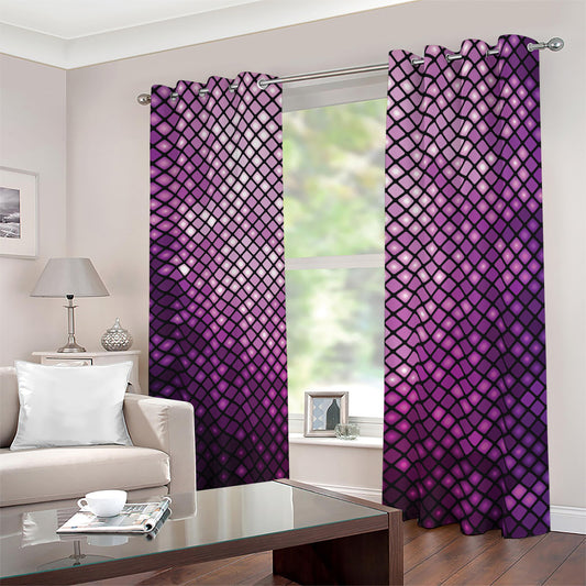 Purple Disco Lights Pattern Print Blackout Grommet Curtains