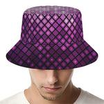 Purple Disco Lights Pattern Print Bucket Hat