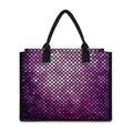 Purple Disco Lights Pattern Print Canvas Tote Bag