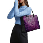 Purple Disco Lights Pattern Print Canvas Tote Bag