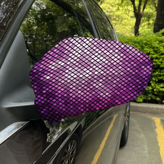 Purple Disco Lights Pattern Print Car Side Mirror Covers