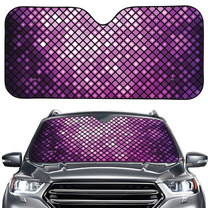 Purple Disco Lights Pattern Print Car Windshield Sun Shade