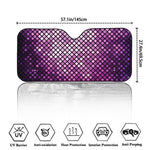 Purple Disco Lights Pattern Print Car Windshield Sun Shade