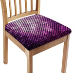 Purple Disco Lights Pattern Print Chair Cushion Cover