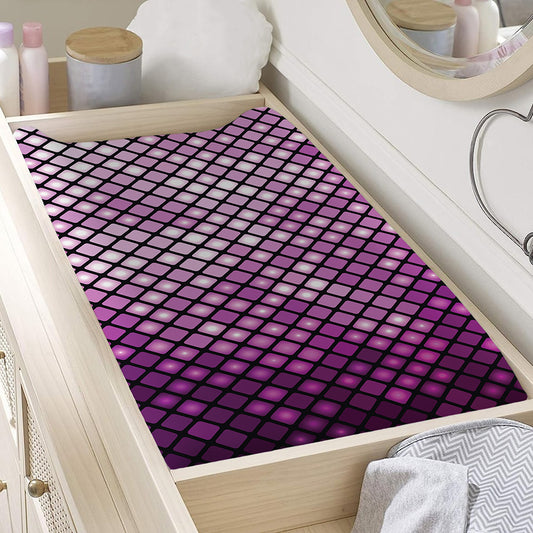 Purple Disco Lights Pattern Print Changing Pad Cover