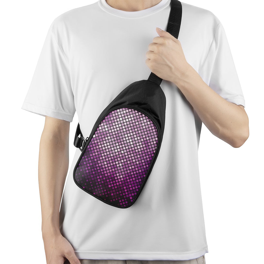 Purple Disco Lights Pattern Print Chest Bag