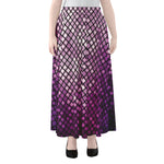 Purple Disco Lights Pattern Print Chiffon Maxi Skirt