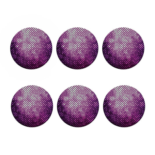 Purple Disco Lights Pattern Print Coaster Set