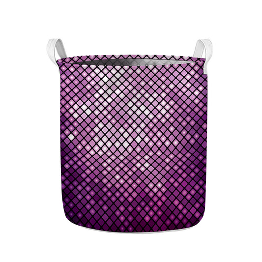Purple Disco Lights Pattern Print Collapsible Laundry Basket