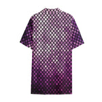 Purple Disco Lights Pattern Print Cotton Hawaiian Shirt