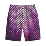 Purple Disco Lights Pattern Print Cotton Shorts